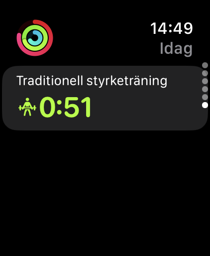 Träning loggas i Apple Fitness